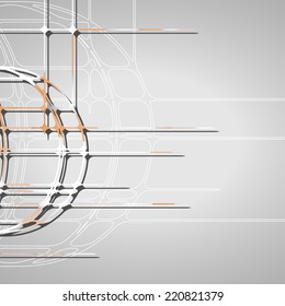 Abstract circles background, futuristic dynamic illustration.
