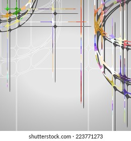 Abstract circles background, futuristic dynamic illustration.
