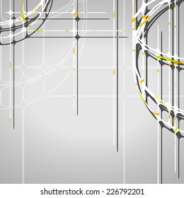 Abstract circles background, futuristic dynamic illustration.