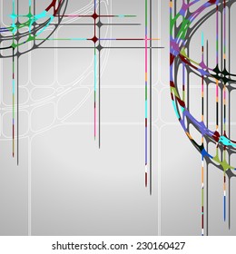 Abstract circles background, futuristic dynamic illustration.