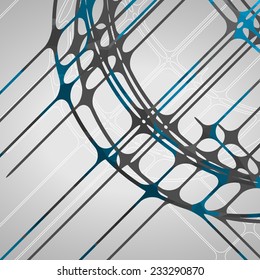 Abstract circles background, futuristic dynamic illustration.