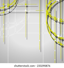 Abstract circles background, futuristic dynamic illustration.