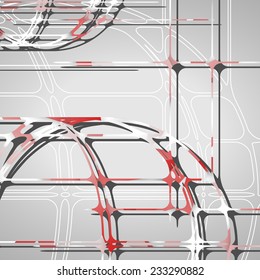 Abstract circles background, futuristic dynamic illustration.