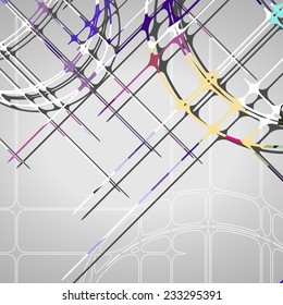 Abstract circles background, futuristic dynamic illustration.