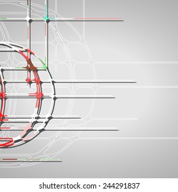 Abstract circles background futuristic dynamic illustration.