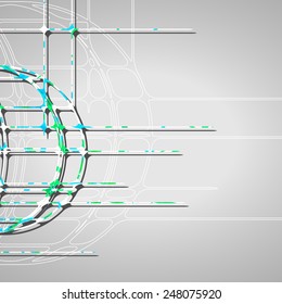 Abstract circles background futuristic dynamic illustration.