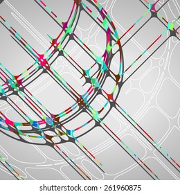 Abstract circles background futuristic dynamic illustration.