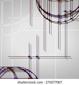 Abstract circles background, futuristic dynamic illustration.