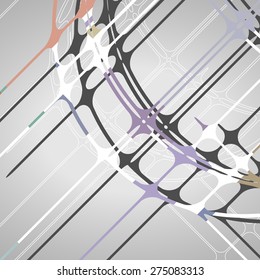 Abstract circles background, futuristic dynamic illustration.