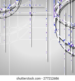 Abstract circles background, futuristic dynamic illustration.