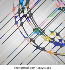 Abstract circles background, futuristic dynamic illustration.