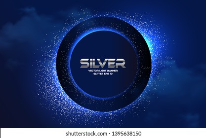 Abstract Circles Background with Gold Glitter Effect. Vector illusratration