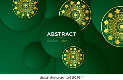 Abstract Circles Background with golden mandala. Vector illustration
