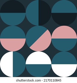 El fondo de los círculos abstractos con un estilo mínimo y un patrón impecable. Elementos gráficos modernos de estilo plano. Diseño mínimo a la moda para el concepto de logotipo o presentaciones