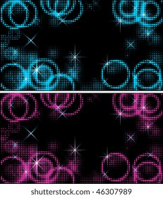 Abstract circles background with stars