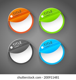 abstract circles badges, flat design effect