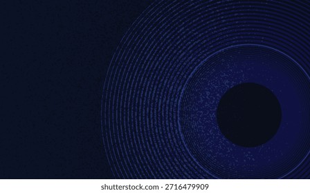 Círculos abstratos: azul, anéis concêntricos, design minimalista, fundo. Use para projetos de design gráfico moderno e visuais de tecnologia futurista. 171 caracteres