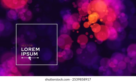 Fondo geométrico del cartel de Bokeh de los círculos Abstractas. Plantilla De Cubierta De Estilo Minimalista Con Colores Vibrantes. Vector Diseño gráfico Para Redes Sociales, Portada, Anuncio, Flyer.