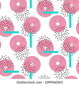 Abstract circles bright seamless vector pattern.