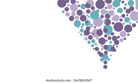 Abstract circles cascade artistically against pure white background modern presentation