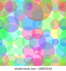 Abstract circles colorful seamless vector background.