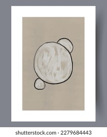 Resumen círculos minimalismo conceptual estampado de arte en la pared. Paredes de arte para el diseño interior. Afiche mínimo de círculos abstractos imprimible. Decoración contemporánea con un toque minimalista.