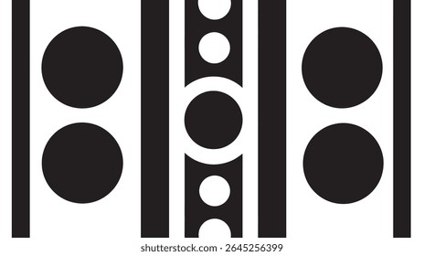 Abstract circles create pattern in monochrome graphic design element