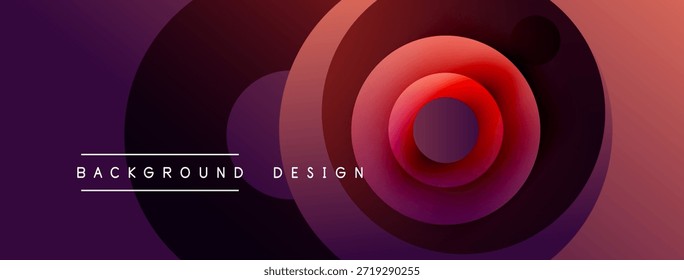 Los círculos Abstractas crean un degradado rojo púrpura vibrante. El texto lee el diseño de fondo. Moderna presentación visual minimalista.