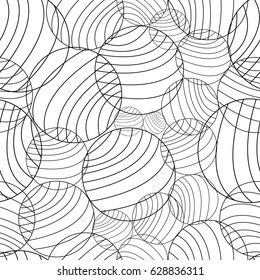 Abstract circles and curved line pattern