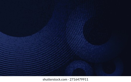 Círculos Abstractas, Blues Oscuro, Formas Concéntricas, Efecto Texturizado, Fondo Artístico. Ilustra el estilo moderno y el uso del Diseño gráfico ofreciendo una estética visualmente atractiva y un elemento visual único