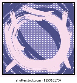 Abstract circles design with brush splash