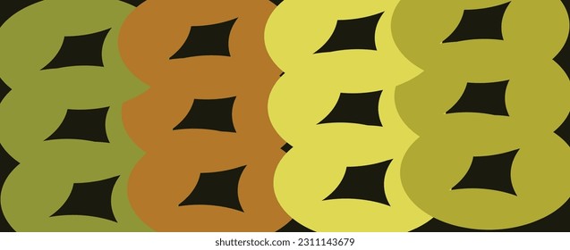 Abstract circles design for gift wrapping paper and for background template with lime, green, orange and green army colors