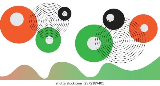 Abstract circles dot geometric vector background