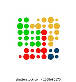 Abstract circles dot LED logo design vector shape element vector