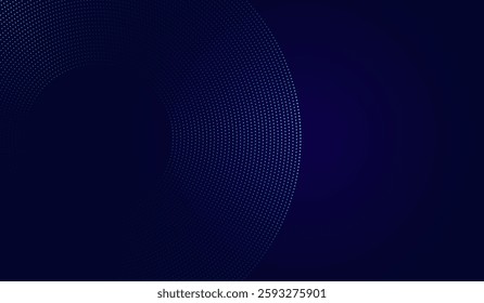 Abstract circles of dots, half tome styles in blue modern shapes with dark blue, dark blue circle on background, the technology abstract dark blue lines dynamic vector design.