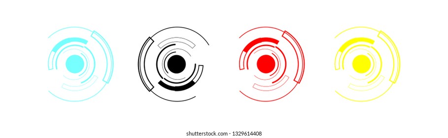 Abstract circles, geometric shapes, advanced technology segmentation, digital technology on a white background.impossible