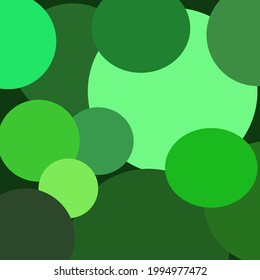 Abstract Circles - Green Color Bubble Pattern Art Vector Background