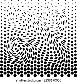 Abstract Circles Halftone Polka Design Illusion Effect Decoration Illustration