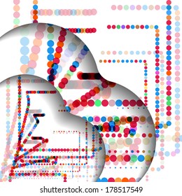 Abstract circles illustration, colorful digital composition.