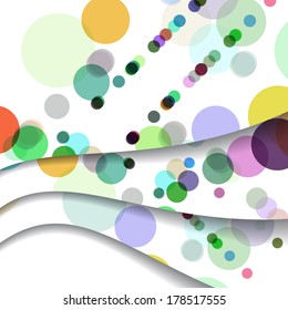 Abstract circles illustration, colorful digital composition.