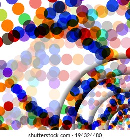 Abstract circles illustration, colorful digital composition.