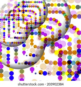 Abstract circles illustration, colorful digital composition.