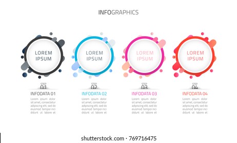 Abstract circles Infographics design template.Business concept with 4 options, steps.Vector illustration