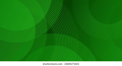 Abstract circles light green gradient background. Simple lines circles. Modern design.