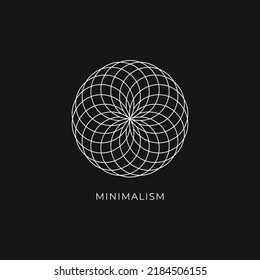 Abstract circles line art minimal logo icon sign symbol design vector illustration