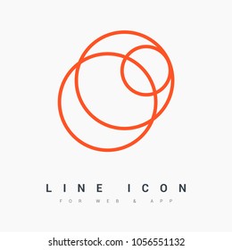 Abstract circles line vector icon