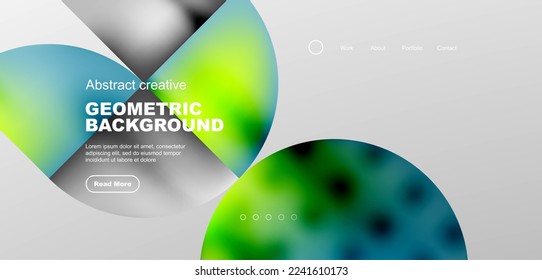 Resumen de círculos y líneas de fondo geométrico mínimo a la moda. Diseño comercial o tecnológico para papel de pared, banner, fondo, página de aterrizaje, arte en la pared, invitación, impresiones