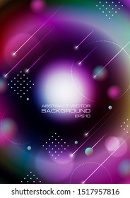 Abstract circles with lines on blurred colors background. Vector Eps10
