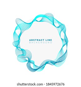 Abstract circles lines round frame design isolated on white background with empty space for text