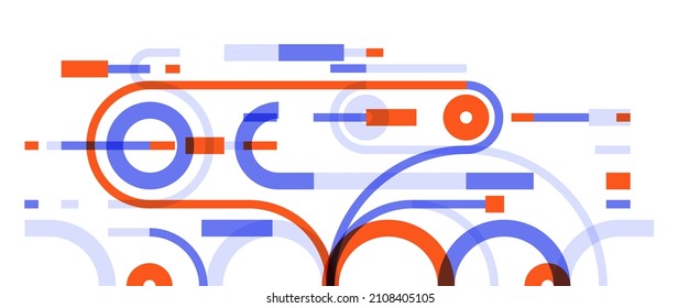 Abstract circles and lines vector background, geometric composition drawing technology plan, loop circular digital scheme.